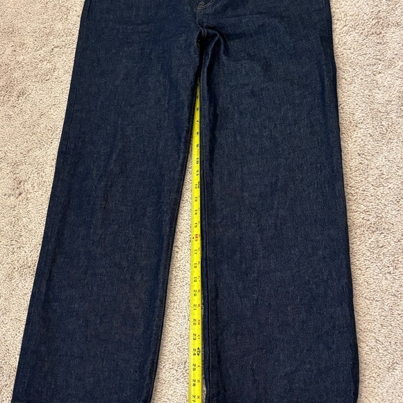 JCREW High-rise slim wide jean in 1996 semi-stretch in Dark Blue Size 30 Tall - Picture 9 of 13